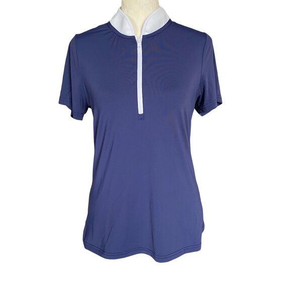 Smith & Quinn Tops - Smith & Quinn women's small blue and white short sleeve pullover polo top